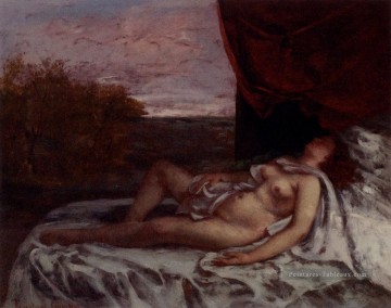  Gustav Peintre - Femme Nue Endormie Réaliste réalisme peintre Gustave Courbet